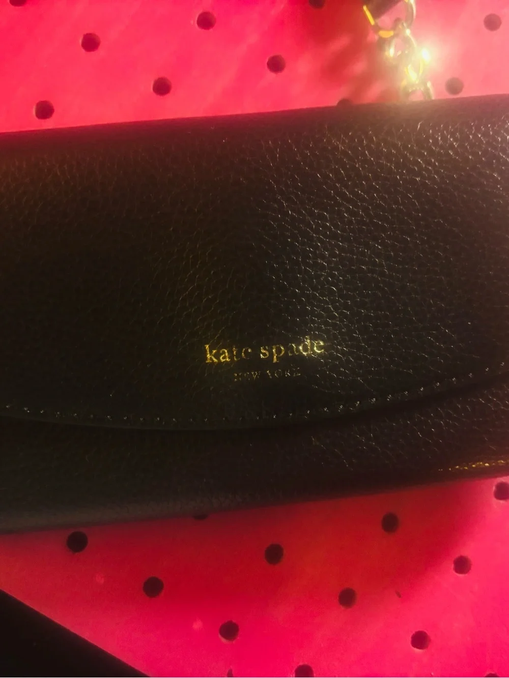 Kate Spade Black Leather Crossbody Wallet Bag